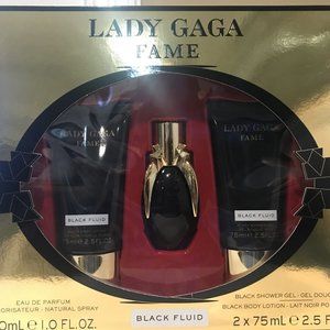 Lady Gaga Black Fluid Fame Perfume 3 Pc Gift Set